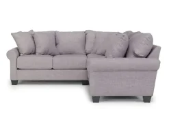 Amelia Crypton Performance Tux Loveseat Sectional In Nomad Slate, Left Facing