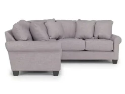 Amelia Crypton Performance Tux Loveseat Sectional In Nomad Slate, Left Facing