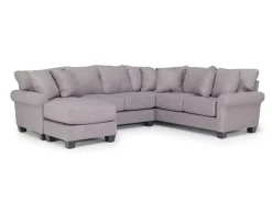 Amelia Crypton Performance Sofa Chaise Sectional In Nomad Slate, Left Facing