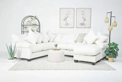 Amelia Crypton Performance Sofa Chaise Sectional In Nomad Slate, Left Facing