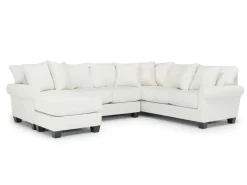 Amelia Crypton Performance Sofa Chaise Sectional In Nomad Slate, Left Facing