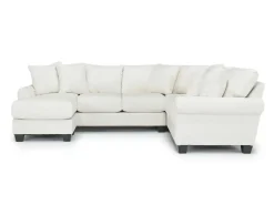 Amelia Crypton Performance Sofa Chaise Sectional In Nomad Slate, Left Facing