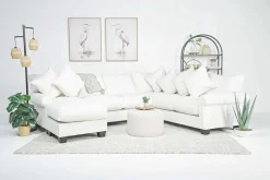 Amelia Crypton Performance Sofa Chaise Sectional In Nomad Slate, Left Facing