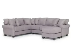 Amelia Crypton Performance Sofa Chaise Sectional In Nomad Slate, Left Facing