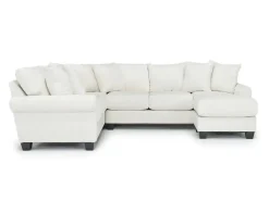 Amelia Crypton Performance Sofa Chaise Sectional In Nomad Slate, Left Facing