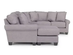 Amelia Crypton Performance Sofa Chaise Sectional In Nomad Slate, Left Facing