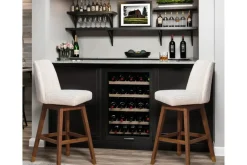 Amelia Swivel Bar Height Stool In Beige