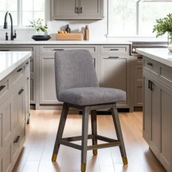 Amelia Swivel Counter Height Stool In Mocha