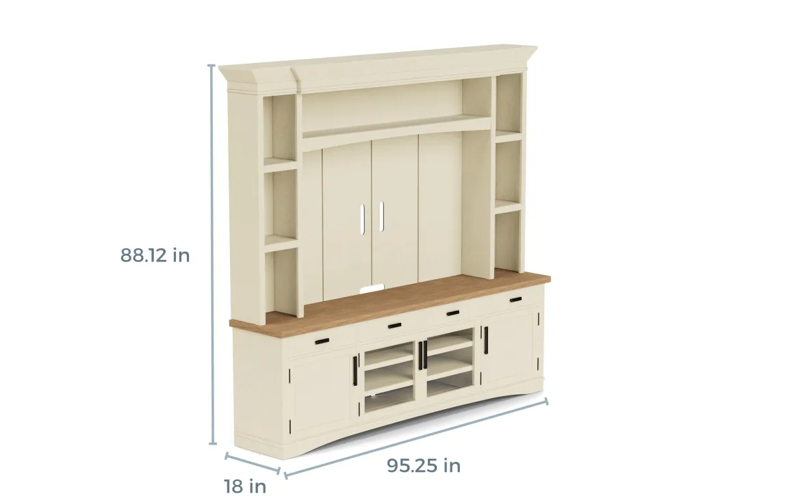 Americana 4 Piece Entertainment Center In White