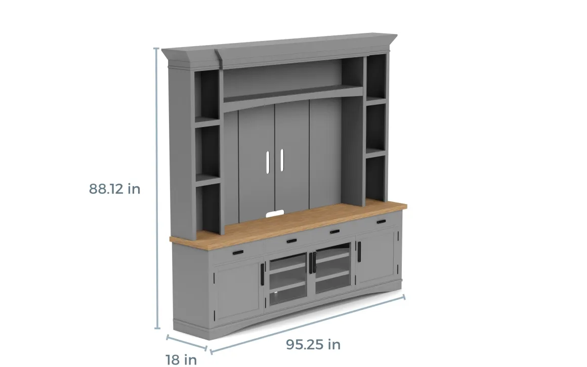 Americana 4 Piece Entertainment Center In White