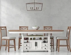 Americana Counter Height Side Chair In Cotton, Set Of 2