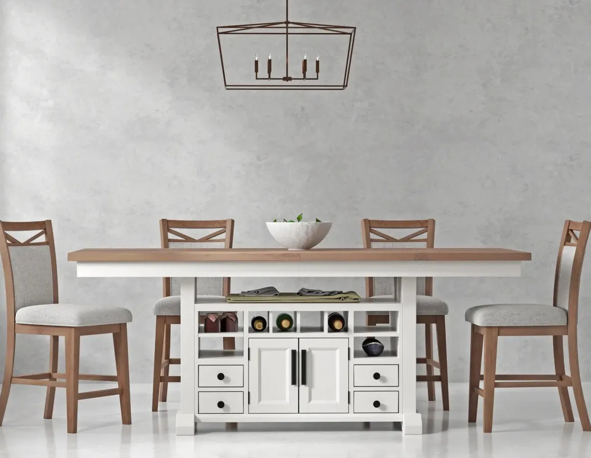 Americana Counter Height Side Chair In Cotton, Set Of 2