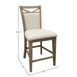 Americana Counter Height Side Chair In Cotton, Set Of 2