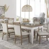 Americana Dining Table & 6 Upholstered Chairs In Brown/White
