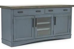 Americana Media Console In Gray, 63 Inch