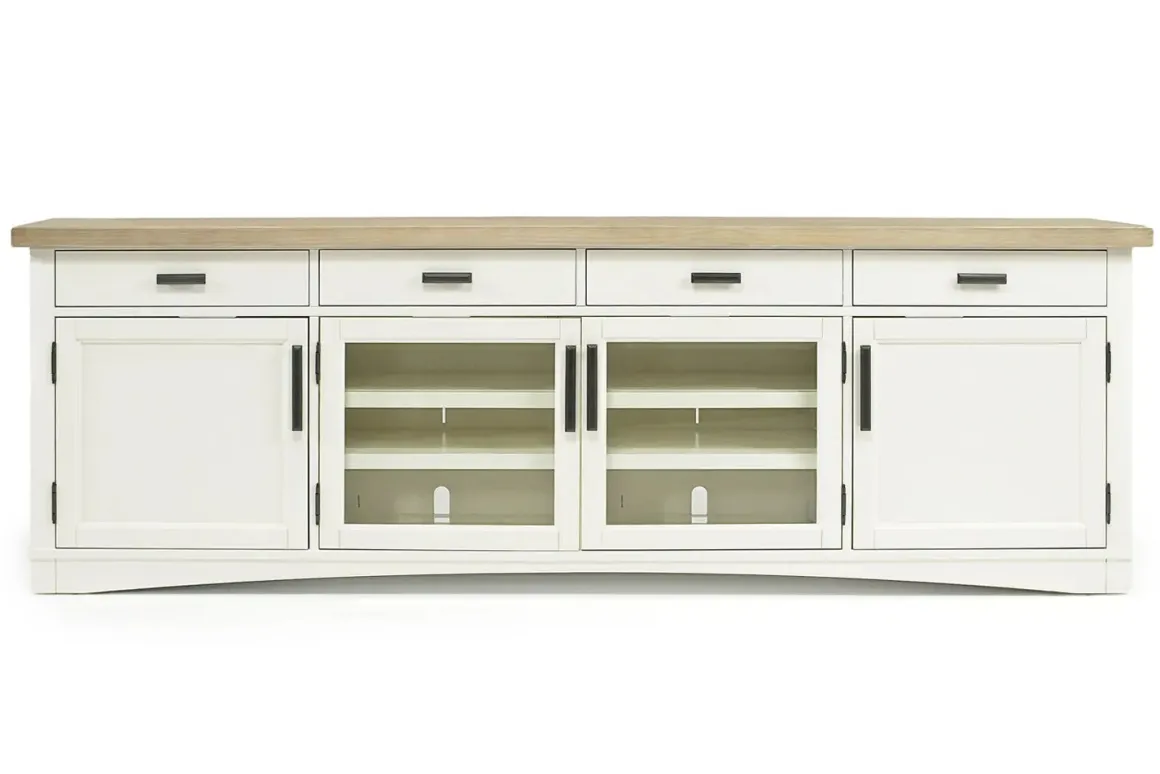 Americana Media Console In Gray, 63 Inch