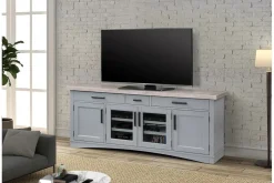 Americana Media Console In Gray, 63 Inch
