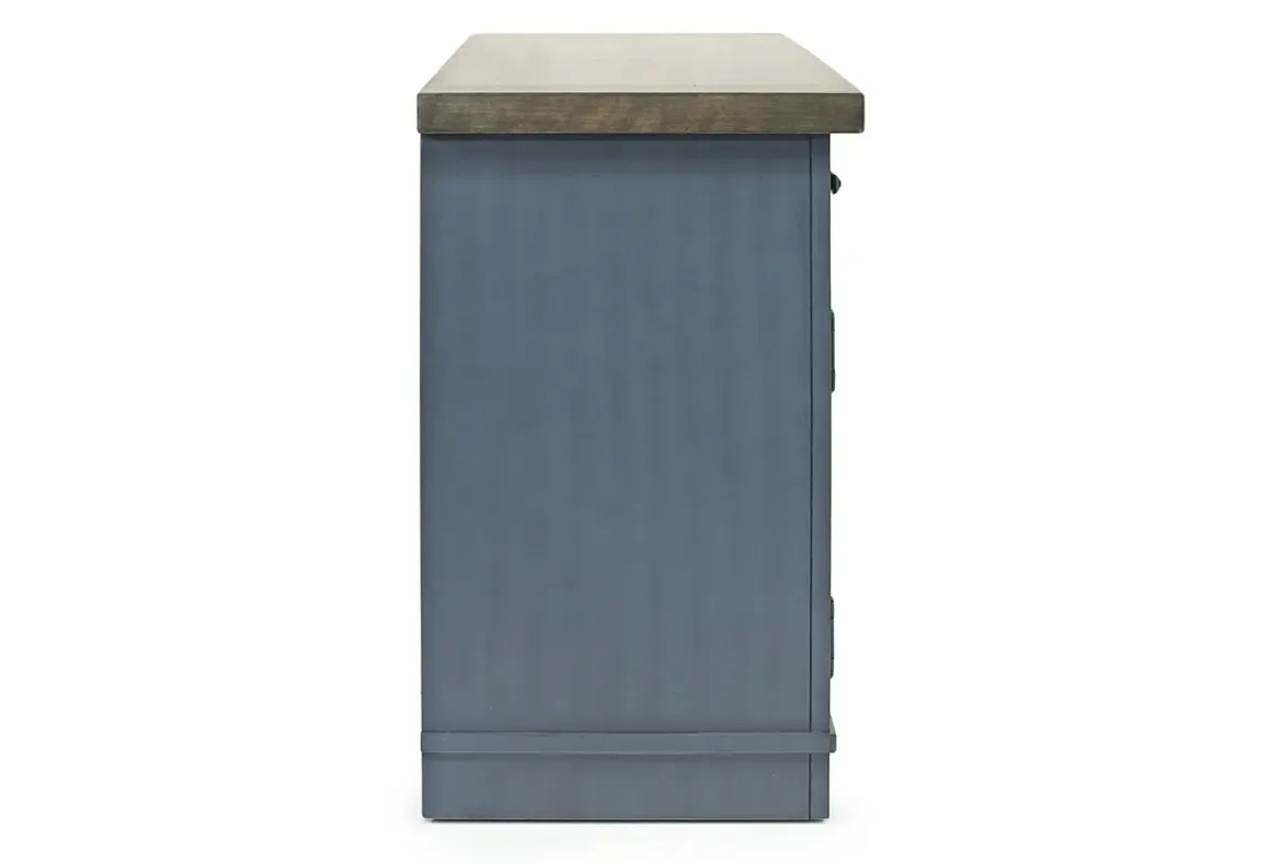 Americana Media Console In Gray, 63 Inch
