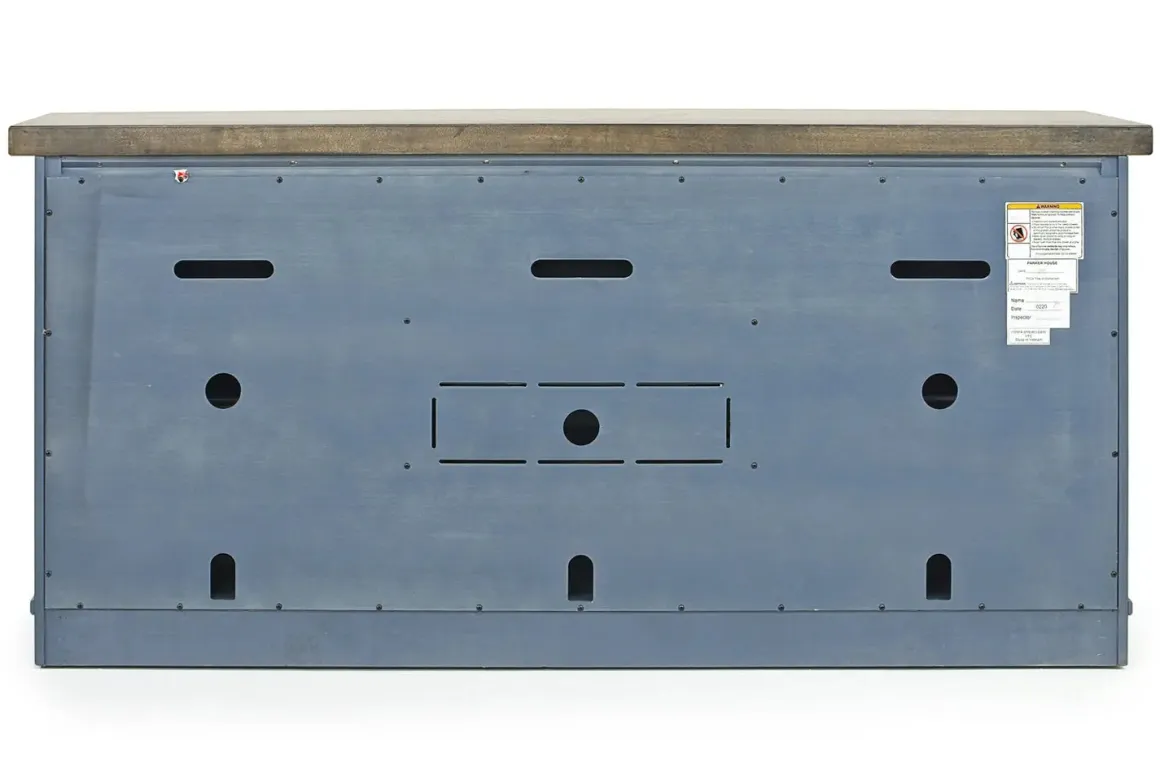 Americana Media Console In Gray, 63 Inch