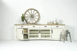 Americana Media Console In Gray, 63 Inch