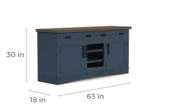 Americana Media Console In Gray, 63 Inch
