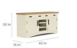 Americana Media Console In Gray, 63 Inch