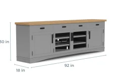 Americana Media Console In Gray, 63 Inch