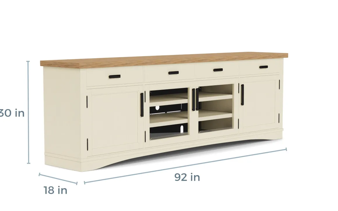 Americana Media Console In Gray, 63 Inch