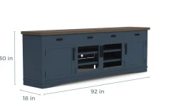Americana Media Console In Gray, 63 Inch