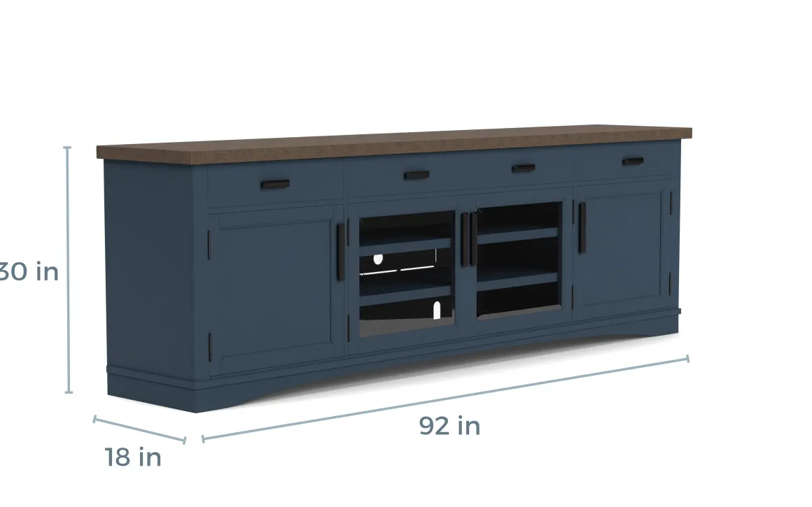 Americana Media Console In Gray, 63 Inch