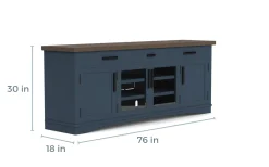 Americana Media Console In Gray, 63 Inch