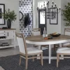 Americana Round Dining Table & 4 Upholstered Chairs In Cotton
