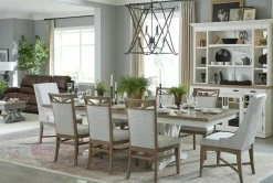 Americana Upholstered Arm Chair In Cotton, Set Of 2