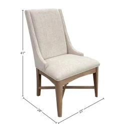 Americana Upholstered Arm Chair In Cotton, Set Of 2