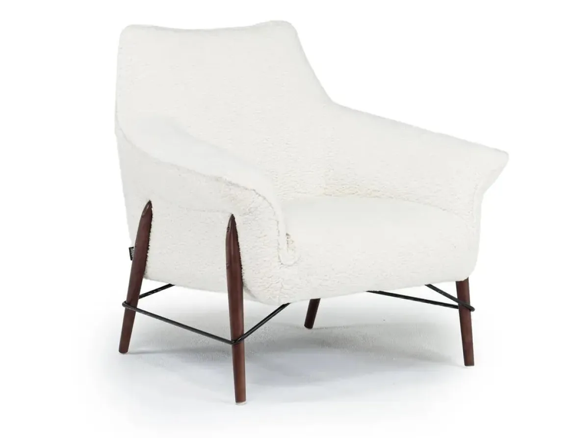 Amy Accent Chair In Sherpa White