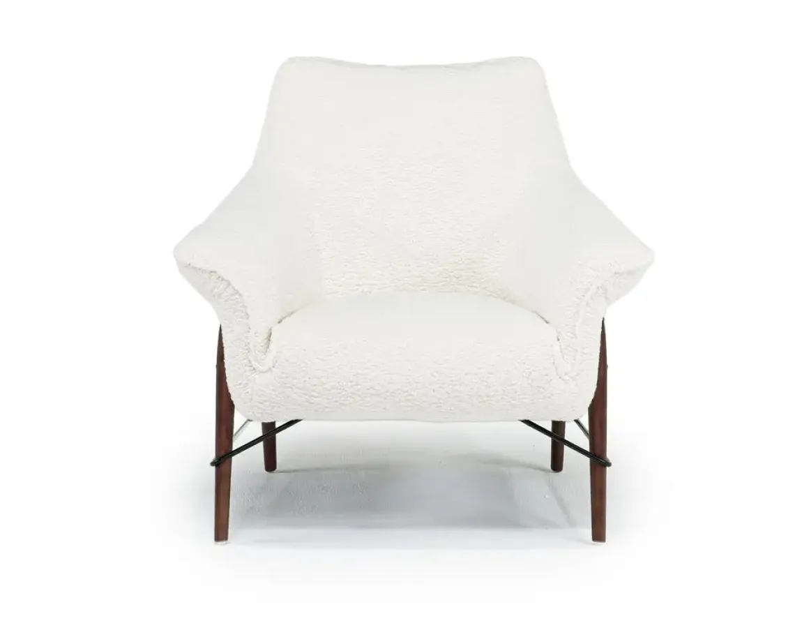 Amy Accent Chair In Sherpa White