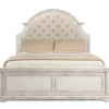Anastasia Upholstered Panel Bed In Antique Bisque, Queen