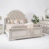 Anastasia Upholstered Panel Bed, Dresser, Mirror & Nightstand, Queen