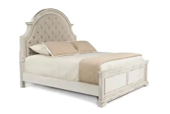 Anastasia Upholstered Panel Bed, Dresser, Mirror & Nightstand, Queen