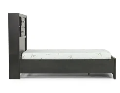 Andes Bookcase Bed W/ Storage In Charcoal, Twin