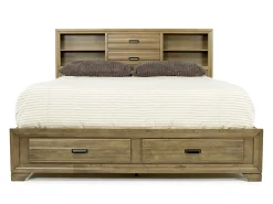 Andes Bookcase Bed W/ Storage In Charcoal, Twin