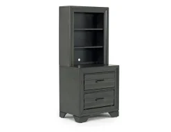 Andes Nightstand & Hutch In Charcoal