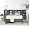 Andes Wall Bed, Dresser & Mirror In Charcoal, Twin