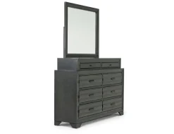Andes Wall Bed, Dresser & Mirror In Charcoal, Twin