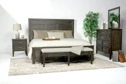 Andover Panel Bed, Dresser, Mirror & Nightstand In White, Twin