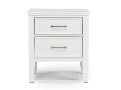 Andover Panel Bed, Dresser, Mirror & Nightstand In White, Twin