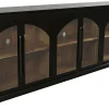 Archdale 6 Door Accent Console In Black, 96 Inch