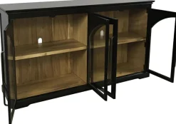 Archdale 6 Door Accent Console In Black, 96 Inch