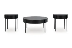 Ardoline Coffee Table & 2 End Tables In Black