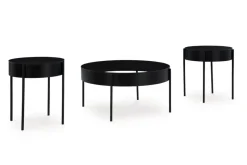 Ardoline Coffee Table & 2 End Tables In Black